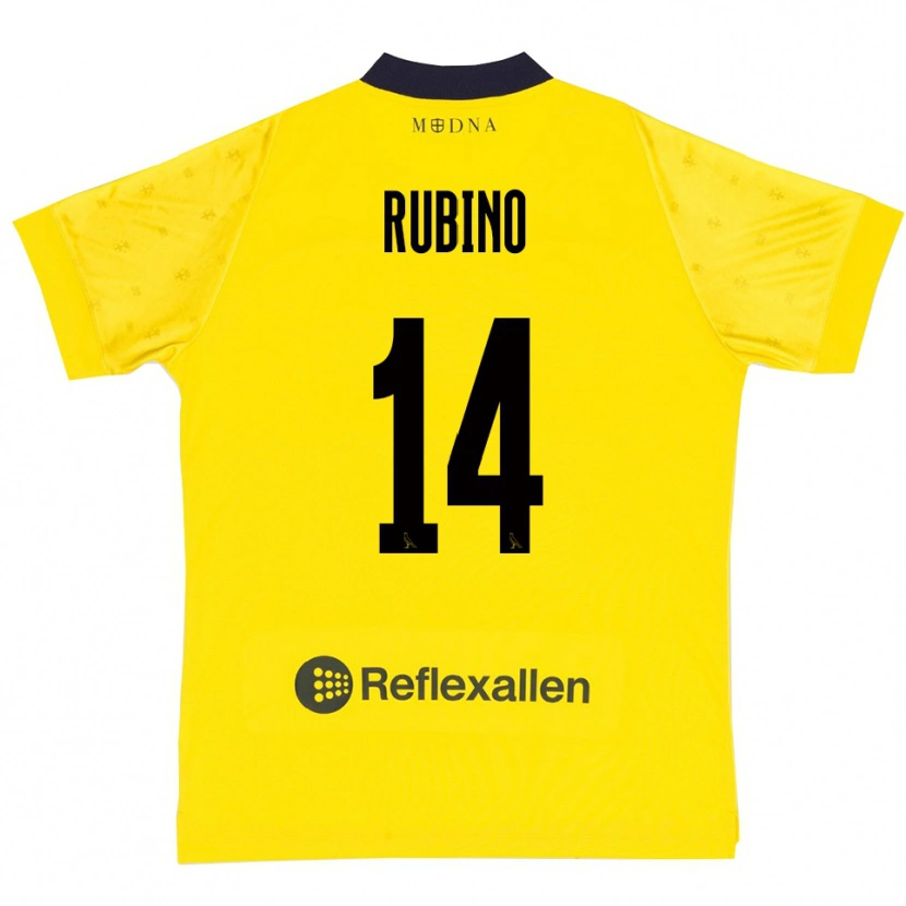 Danxen Mujer Camiseta Lorenzo Rubino #14 Amarillo Marino 1ª Equipación 2025/26 La Camisa