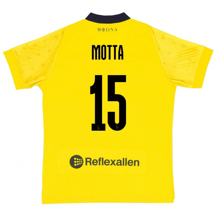 Danxen Mujer Camiseta Nicolò Motta #15 Amarillo Marino 1ª Equipación 2025/26 La Camisa