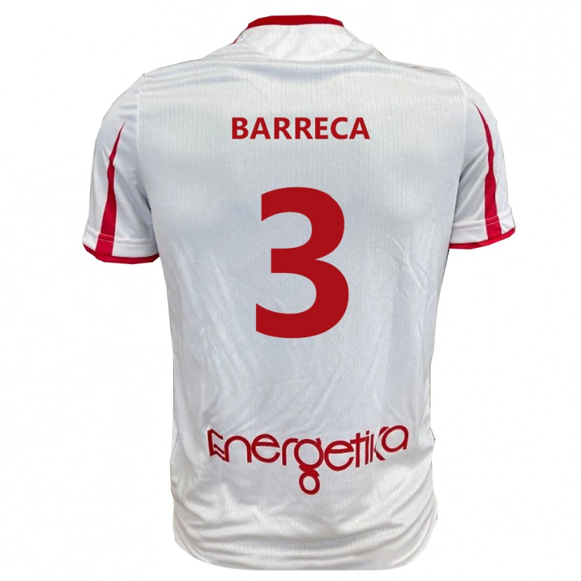 Danxen Mujer Camiseta Antonio Barreca #3 Blanco Rojo 1ª Equipación 2025/26 La Camisa