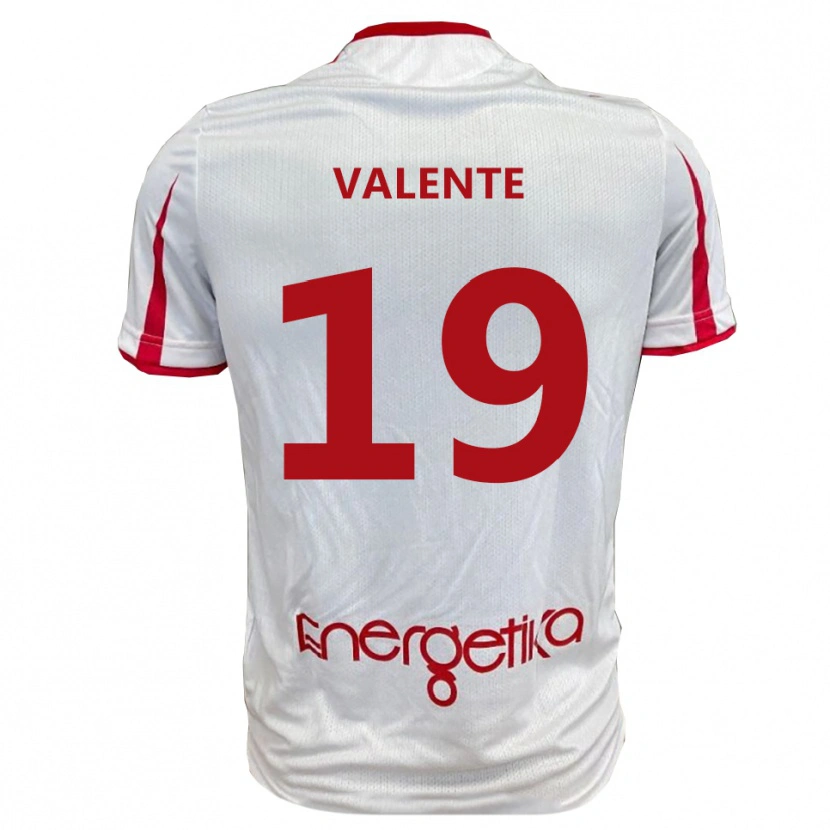 Danxen Mujer Camiseta Nicola Valente #19 Blanco Rojo 1ª Equipación 2025/26 La Camisa