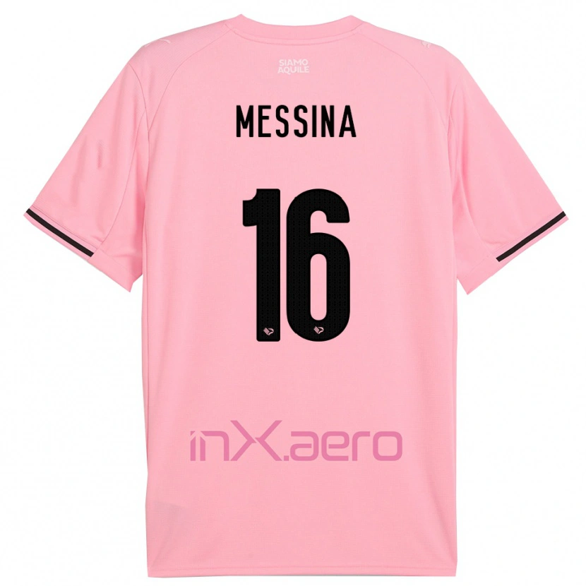 Danxen Mujer Camiseta Pietro Messina #16 Rosa Negro 1ª Equipación 2025/26 La Camisa