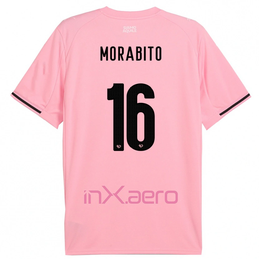 Danxen Mujer Camiseta Gioele Maria Morabito #16 Rosa Negro 1ª Equipación 2025/26 La Camisa