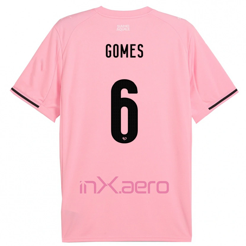 Danxen Mujer Camiseta Claudio Gomes #6 Rosa Negro 1ª Equipación 2025/26 La Camisa