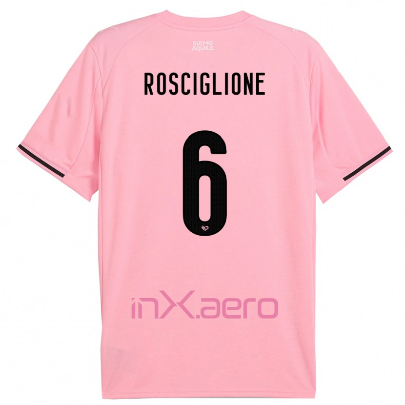 Danxen Mujer Camiseta Davide Rosciglione #6 Rosa Negro 1ª Equipación 2025/26 La Camisa