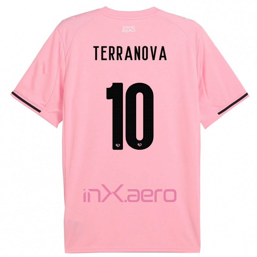 Danxen Mujer Camiseta Mattia Terranova #10 Rosa Negro 1ª Equipación 2025/26 La Camisa
