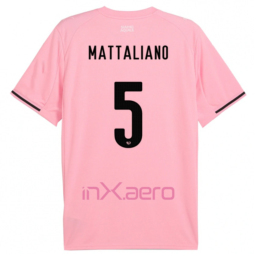 Danxen Mujer Camiseta Cristian Mattaliano #5 Rosa Negro 1ª Equipación 2025/26 La Camisa