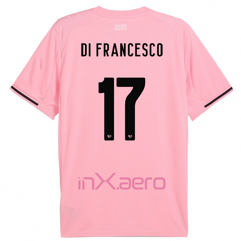 Danxen Mujer Camiseta Federico Di Francesco #17 Rosa Negro 1ª Equipación 2025/26 La Camisa