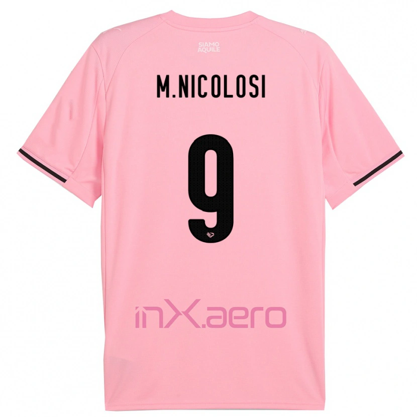 Danxen Mujer Camiseta Maurizio Nicolosi #9 Rosa Negro 1ª Equipación 2025/26 La Camisa