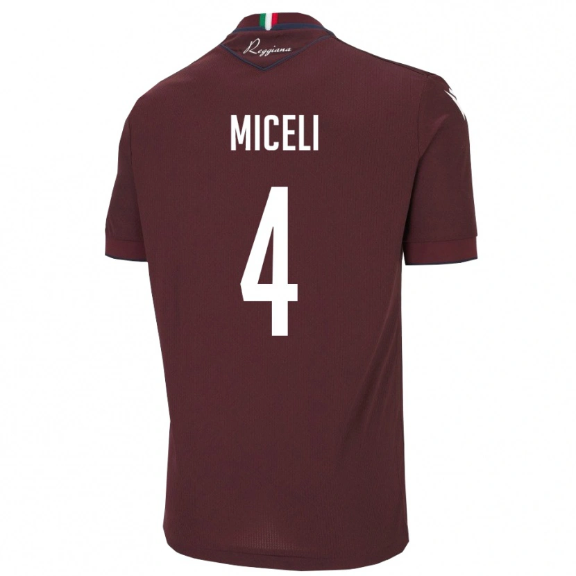 Danxen Mujer Camiseta Leonardo Miceli #4 Borgoña Blanco 1ª Equipación 2025/26 La Camisa
