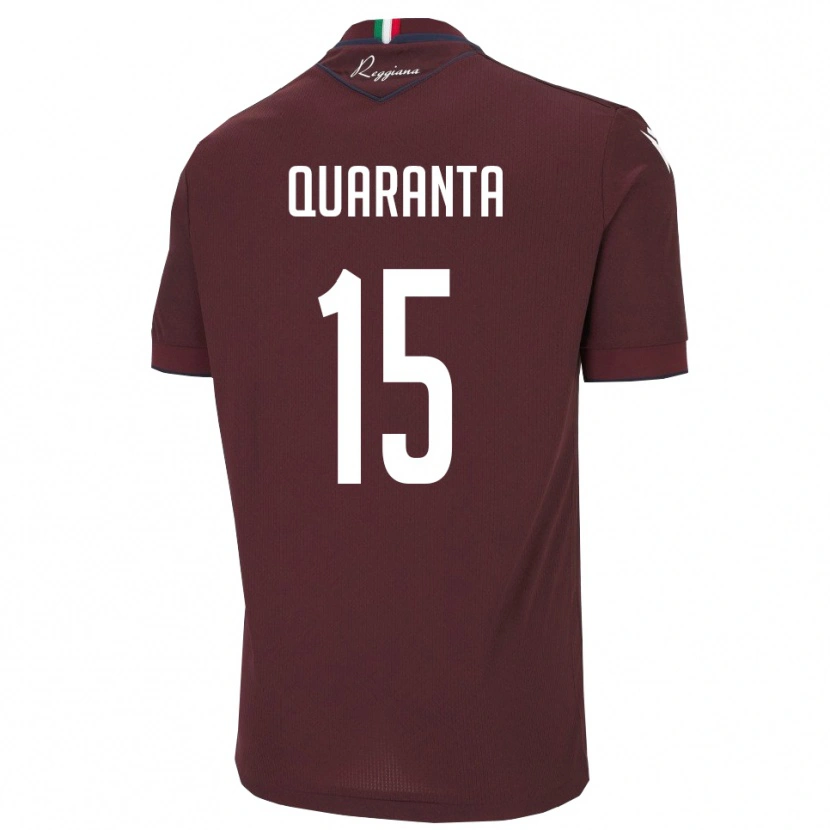 Danxen Mujer Camiseta Danilo Quaranta #15 Borgoña Blanco 1ª Equipación 2025/26 La Camisa