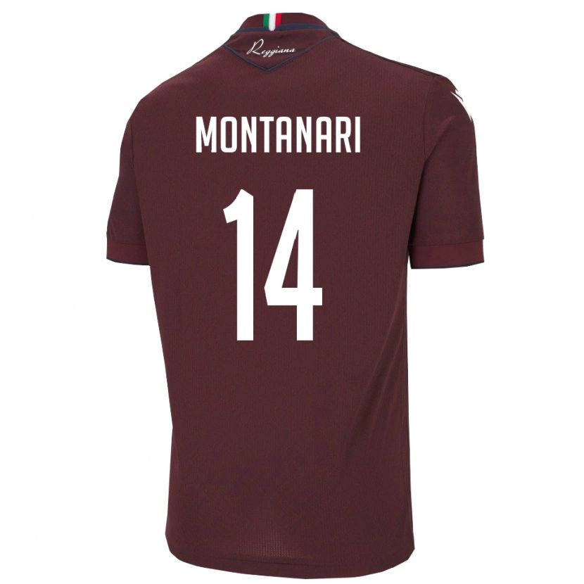 Danxen Mujer Camiseta Giacomo Montanari #14 Borgoña Blanco 1ª Equipación 2025/26 La Camisa