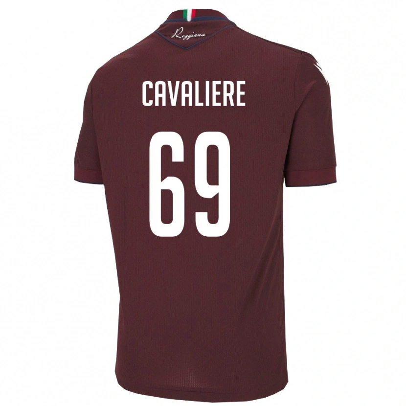 Danxen Mujer Camiseta Edoardo Cavaliere #69 Borgoña Blanco 1ª Equipación 2025/26 La Camisa