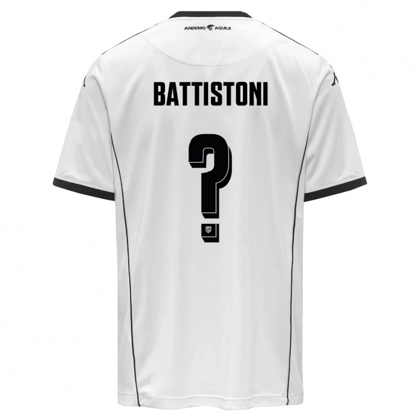 Danxen Mujer Camiseta Gabriele Battistoni #0 Blanco Negro 1ª Equipación 2025/26 La Camisa