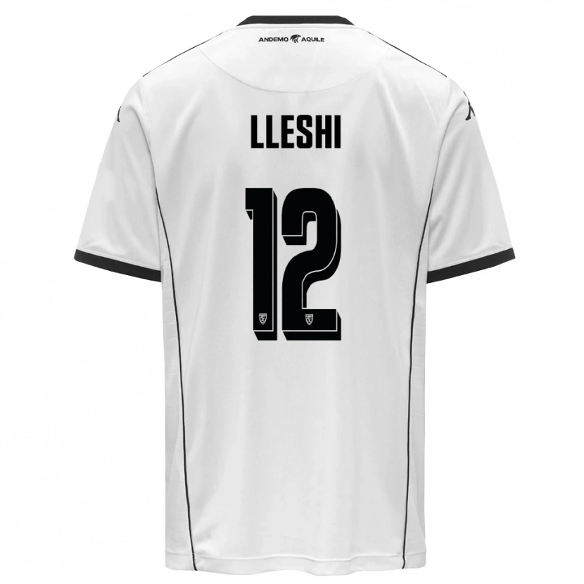 Danxen Mujer Camiseta Leonardo Lleshi #12 Blanco Negro 1ª Equipación 2025/26 La Camisa