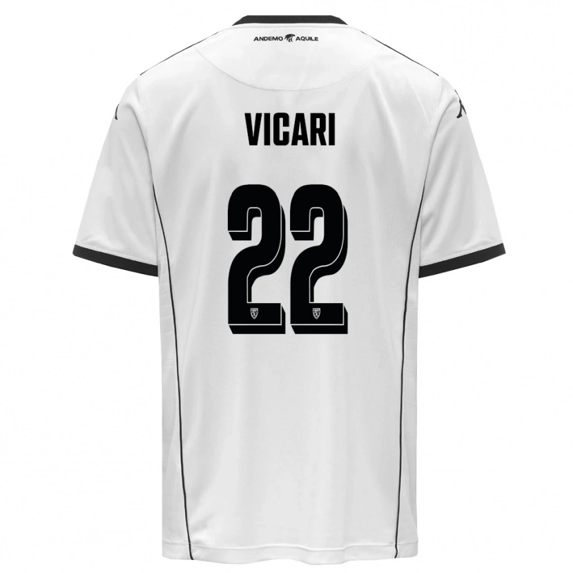 Danxen Mujer Camiseta David Vicari #22 Blanco Negro 1ª Equipación 2025/26 La Camisa