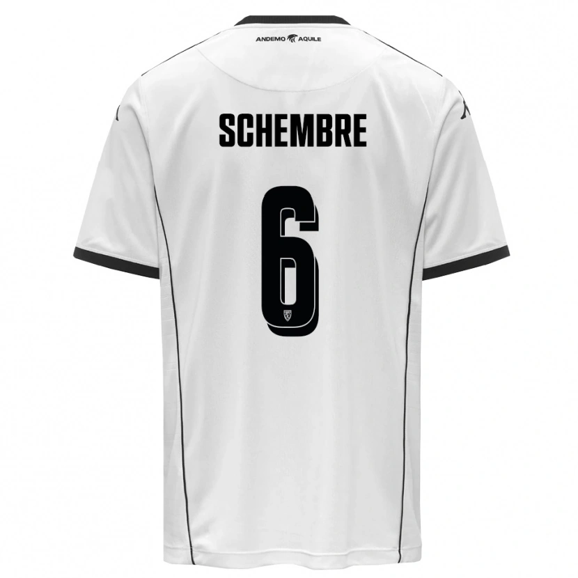 Danxen Mujer Camiseta Emanuele Schembre #6 Blanco Negro 1ª Equipación 2025/26 La Camisa