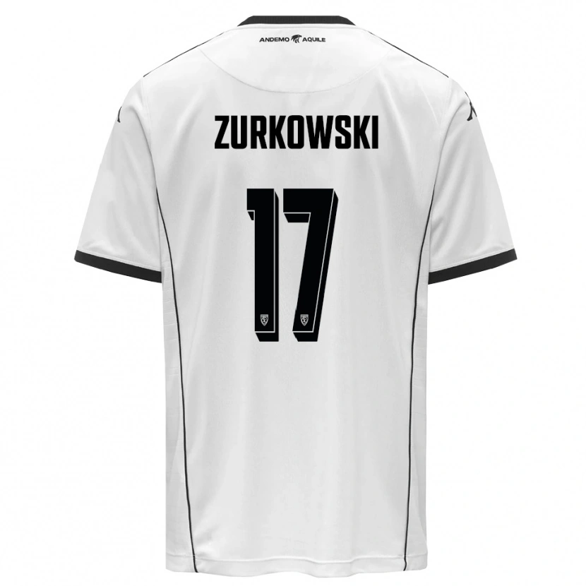 Danxen Mujer Camiseta Szymon Żurkowski #17 Blanco Negro 1ª Equipación 2025/26 La Camisa