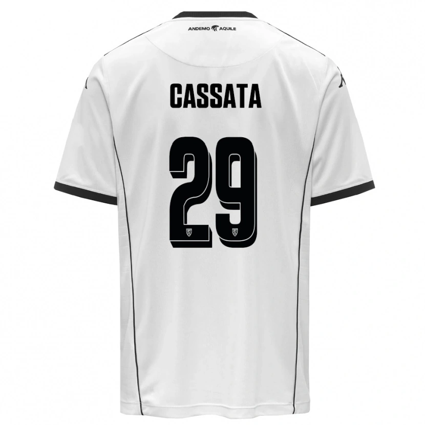 Danxen Mujer Camiseta Francesco Cassata #29 Blanco Negro 1ª Equipación 2025/26 La Camisa