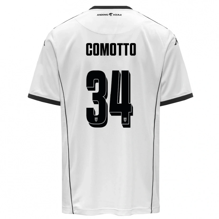 Danxen Mujer Camiseta Christian Comotto #34 Blanco Negro 1ª Equipación 2025/26 La Camisa