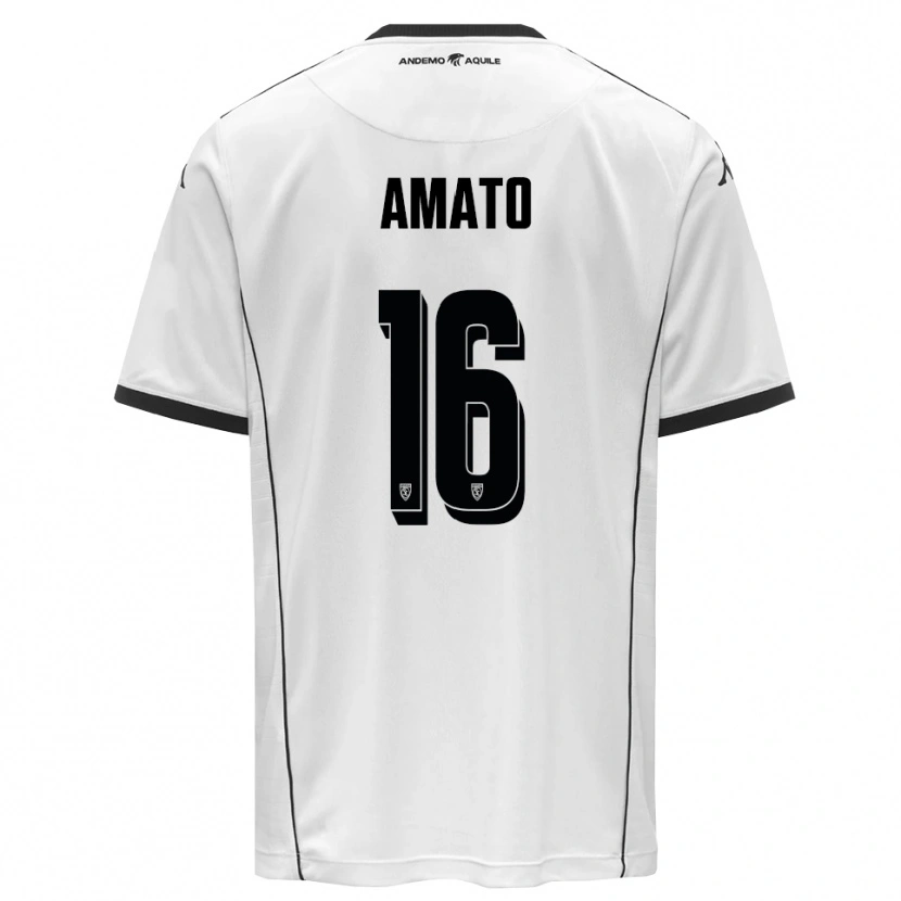 Danxen Mujer Camiseta Salvatore Amato #16 Blanco Negro 1ª Equipación 2025/26 La Camisa