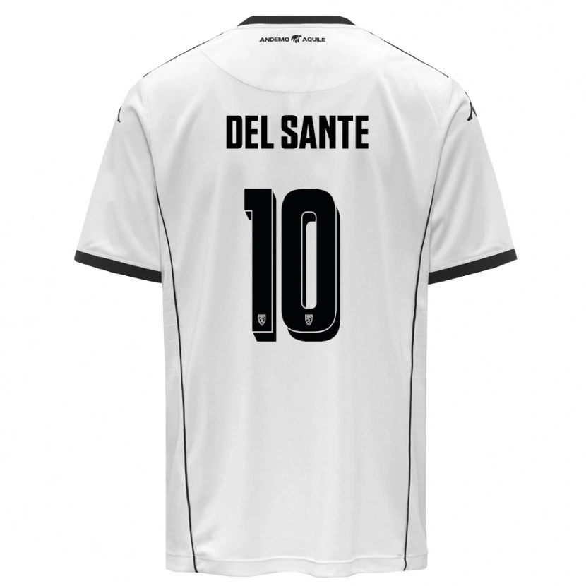 Danxen Mujer Camiseta Davide Del Sante #10 Blanco Negro 1ª Equipación 2025/26 La Camisa