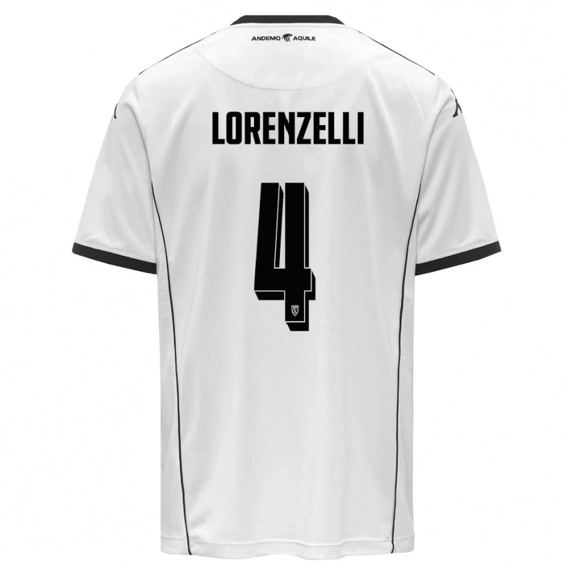 Danxen Mujer Camiseta Emanuele Lorenzelli #4 Blanco Negro 1ª Equipación 2025/26 La Camisa