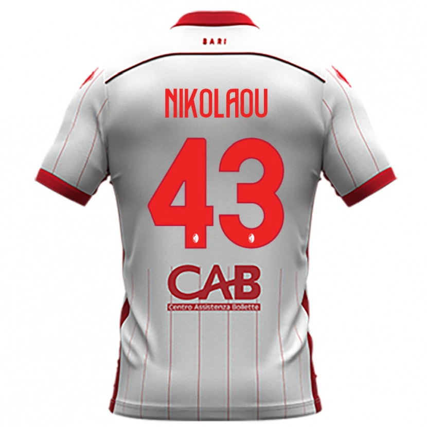 Danxen Mujer Camiseta Dimitrios Nikolaou #43 Blanco Rojo 1ª Equipación 2025/26 La Camisa