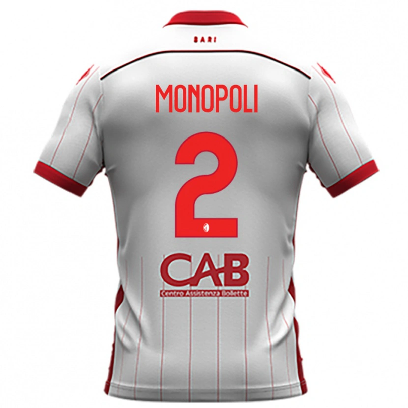 Danxen Mujer Camiseta Tommaso Monopoli #2 Blanco Rojo 1ª Equipación 2025/26 La Camisa