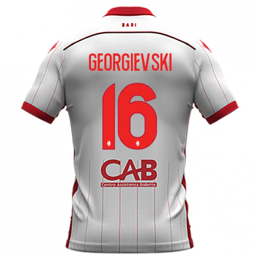 Danxen Mujer Camiseta Toma Georgievski #16 Blanco Rojo 1ª Equipación 2025/26 La Camisa
