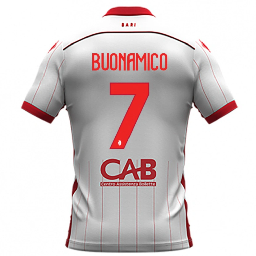 Danxen Mujer Camiseta Alessandro Buonamico #7 Blanco Rojo 1ª Equipación 2025/26 La Camisa