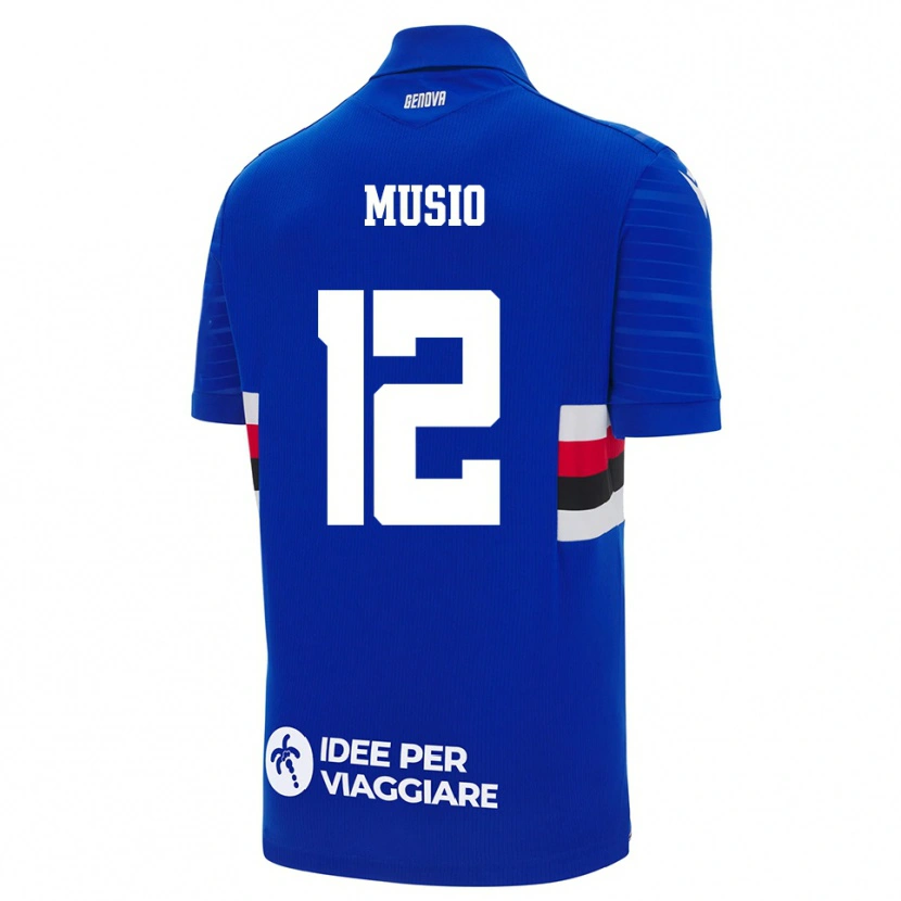 Danxen Mujer Camiseta Luca Musio #12 Azul Blanco 1ª Equipación 2025/26 La Camisa