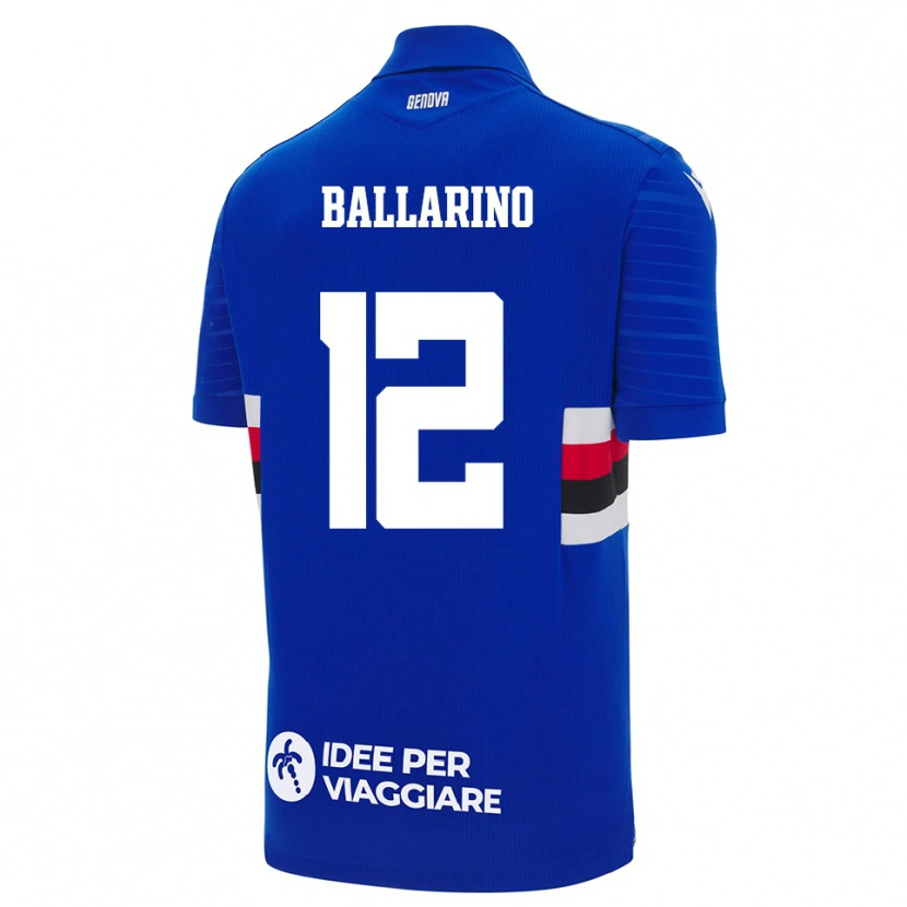 Danxen Mujer Camiseta Alessio Ballarino #12 Azul Blanco 1ª Equipación 2025/26 La Camisa