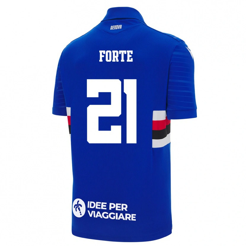 Danxen Mujer Camiseta Giuseppe Forte #21 Azul Blanco 1ª Equipación 2025/26 La Camisa