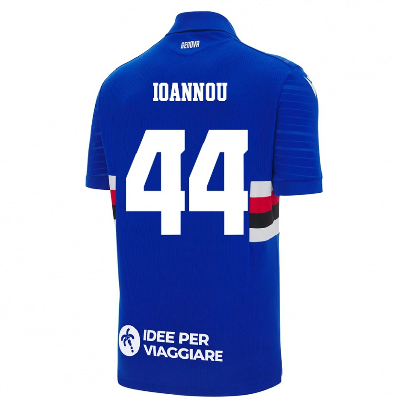 Danxen Mujer Camiseta Nikolas Ioannou #44 Azul Blanco 1ª Equipación 2025/26 La Camisa