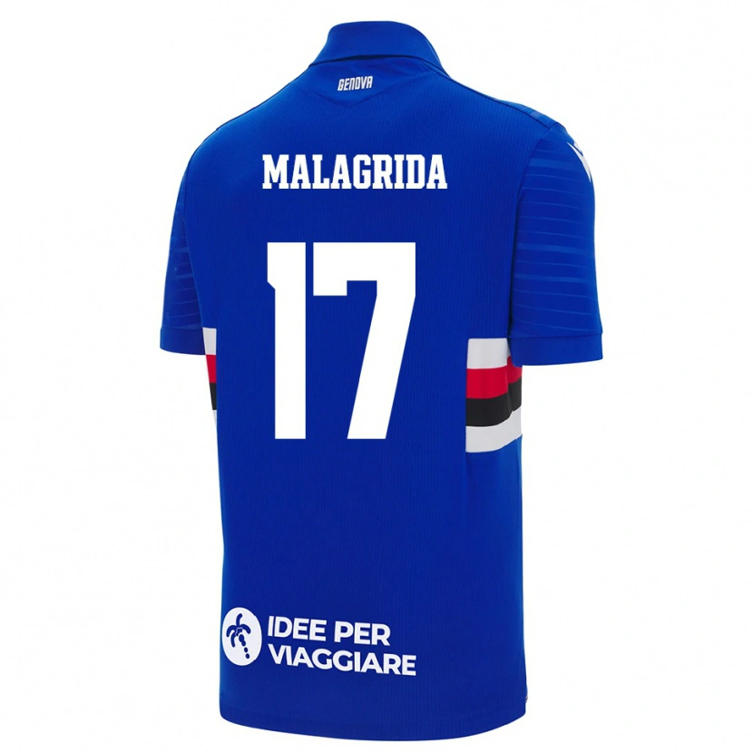 Danxen Mujer Camiseta Lorenzo Malagrida #17 Azul Blanco 1ª Equipación 2025/26 La Camisa