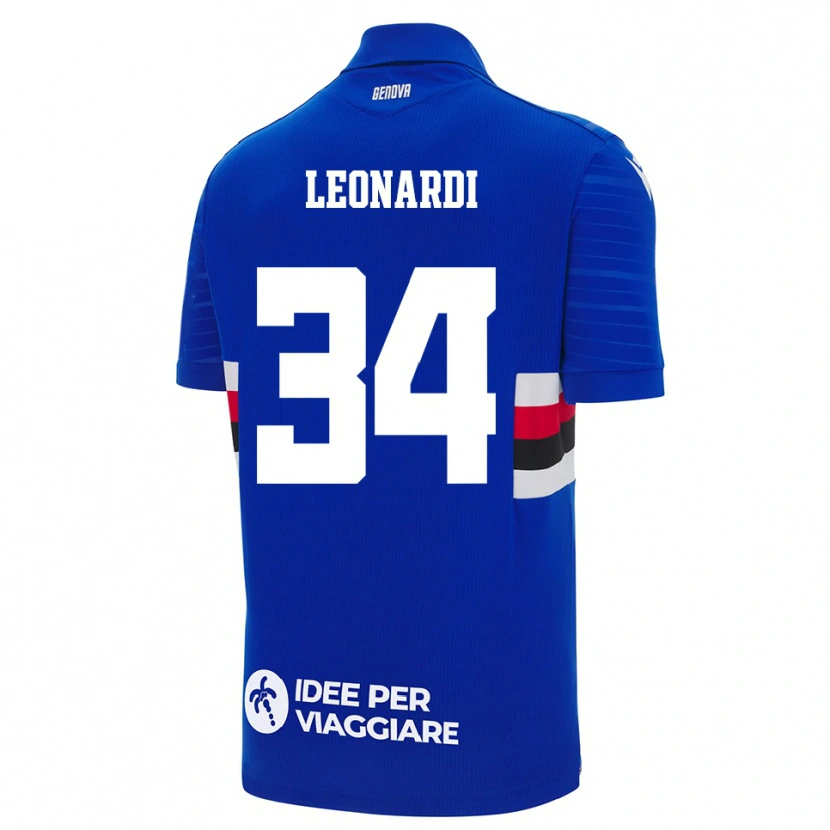 Danxen Mujer Camiseta Simone Leonardi #34 Azul Blanco 1ª Equipación 2025/26 La Camisa