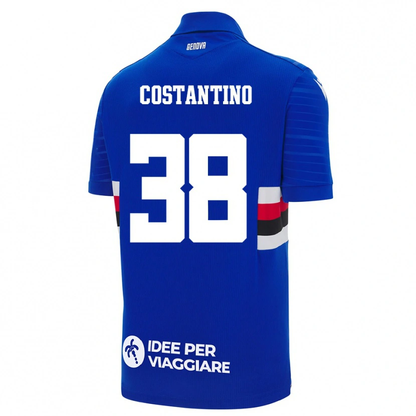 Danxen Mujer Camiseta Lorenzo Costantino #38 Azul Blanco 1ª Equipación 2025/26 La Camisa