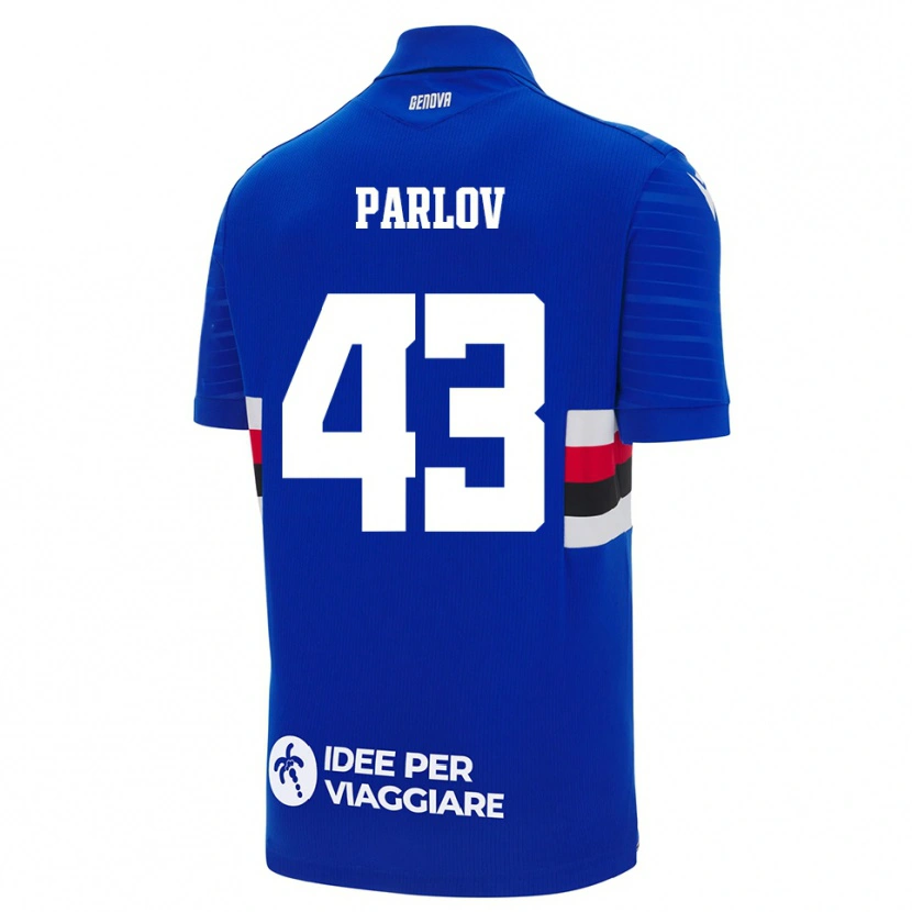 Danxen Mujer Camiseta Benjamin Parlov #43 Azul Blanco 1ª Equipación 2025/26 La Camisa