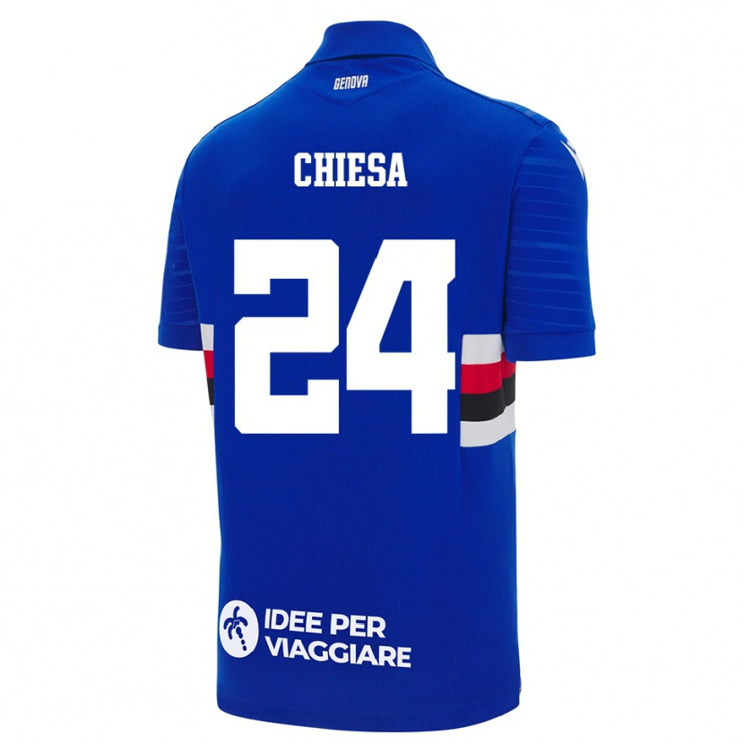 Danxen Mujer Camiseta Lorenzo Chiesa #24 Azul Blanco 1ª Equipación 2025/26 La Camisa