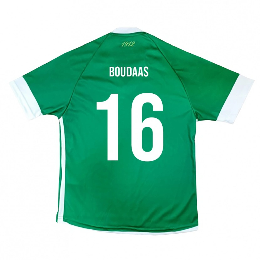 Danxen Mujer Camiseta Zakaria Boudaas #16 Verde Blanco 1ª Equipación 2025/26 La Camisa