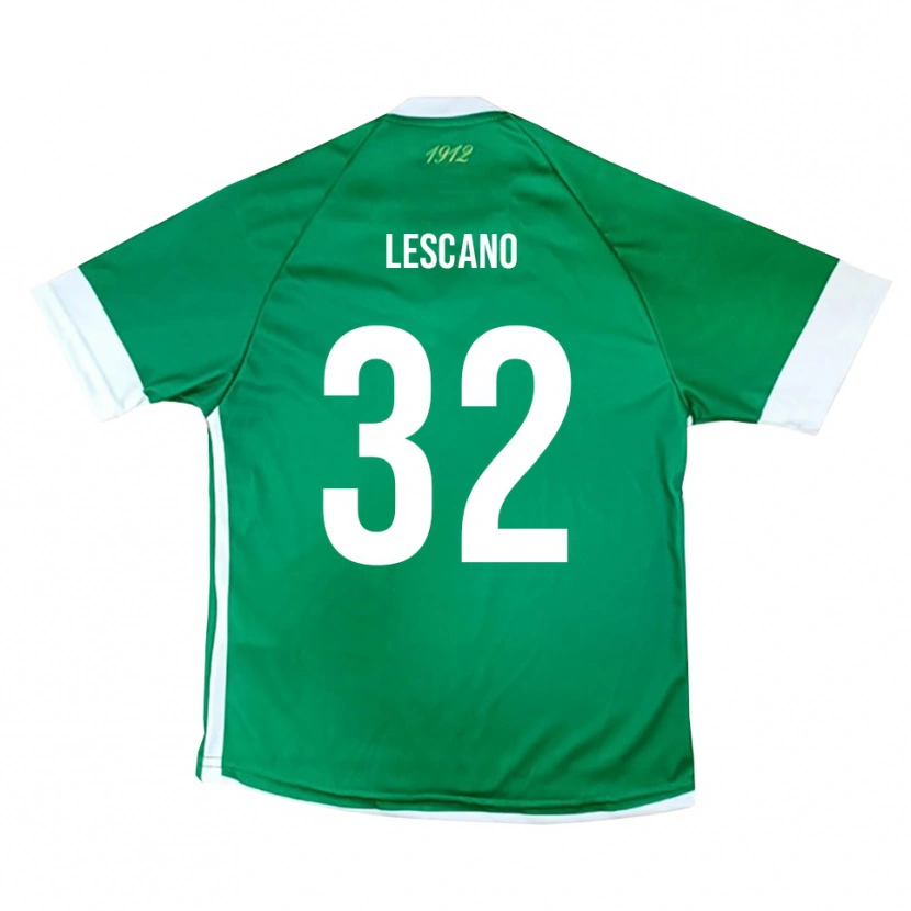 Danxen Mujer Camiseta Facundo Lescano #32 Verde Blanco 1ª Equipación 2025/26 La Camisa