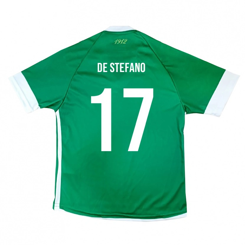 Danxen Mujer Camiseta Nicolò De Stefano #17 Verde Blanco 1ª Equipación 2025/26 La Camisa