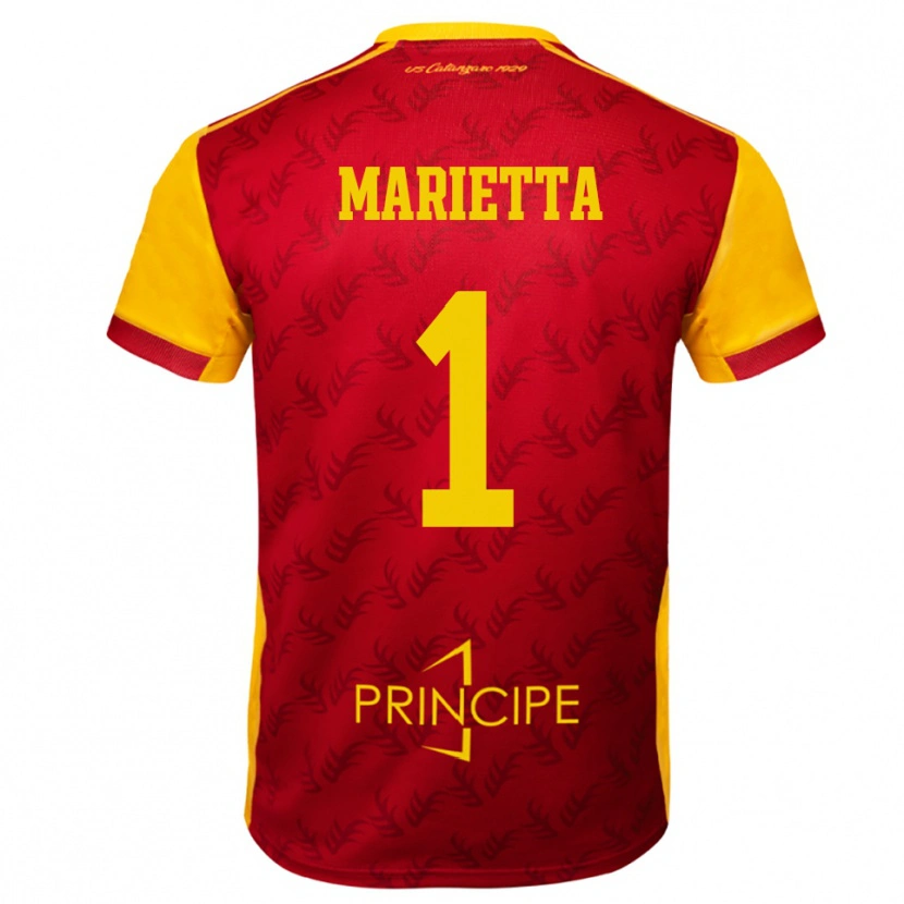 Danxen Mujer Camiseta Christian Marietta #1 Amarillo Rojo 1ª Equipación 2025/26 La Camisa