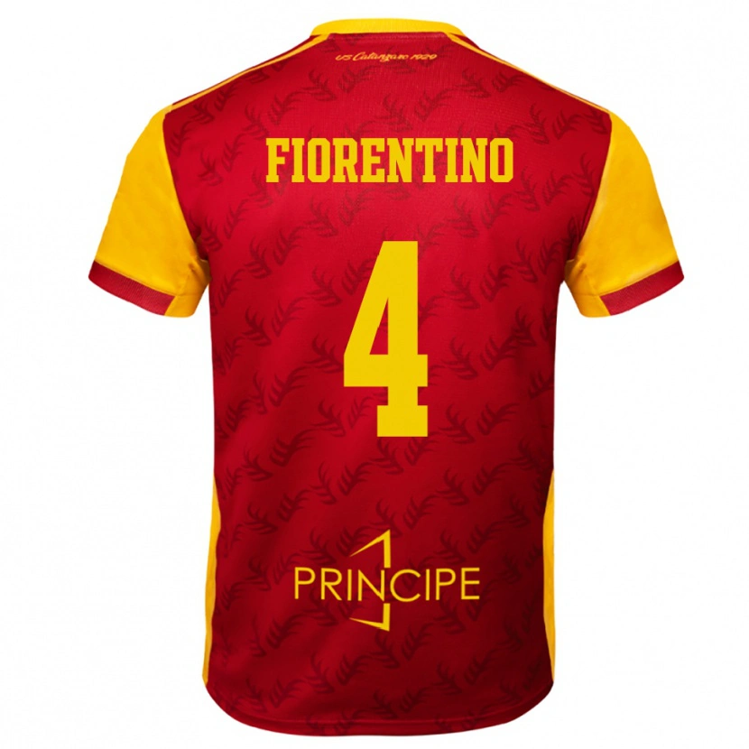 Danxen Mujer Camiseta Carlo Fiorentino #4 Amarillo Rojo 1ª Equipación 2025/26 La Camisa