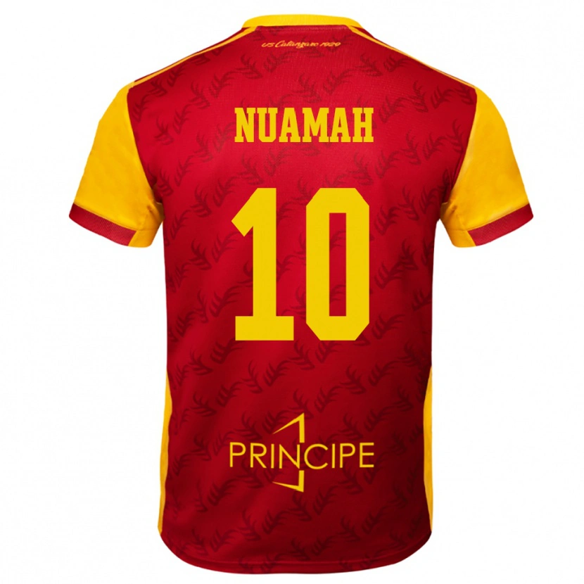 Danxen Mujer Camiseta Patrick Nuamah #10 Amarillo Rojo 1ª Equipación 2025/26 La Camisa