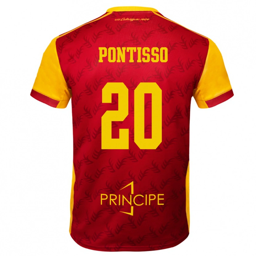 Danxen Mujer Camiseta Simone Pontisso #20 Amarillo Rojo 1ª Equipación 2025/26 La Camisa