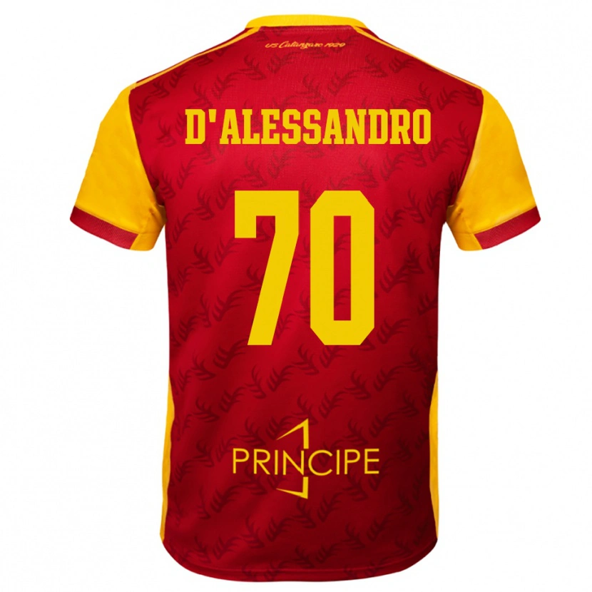 Danxen Mujer Camiseta Marco D'alessandro #70 Amarillo Rojo 1ª Equipación 2025/26 La Camisa