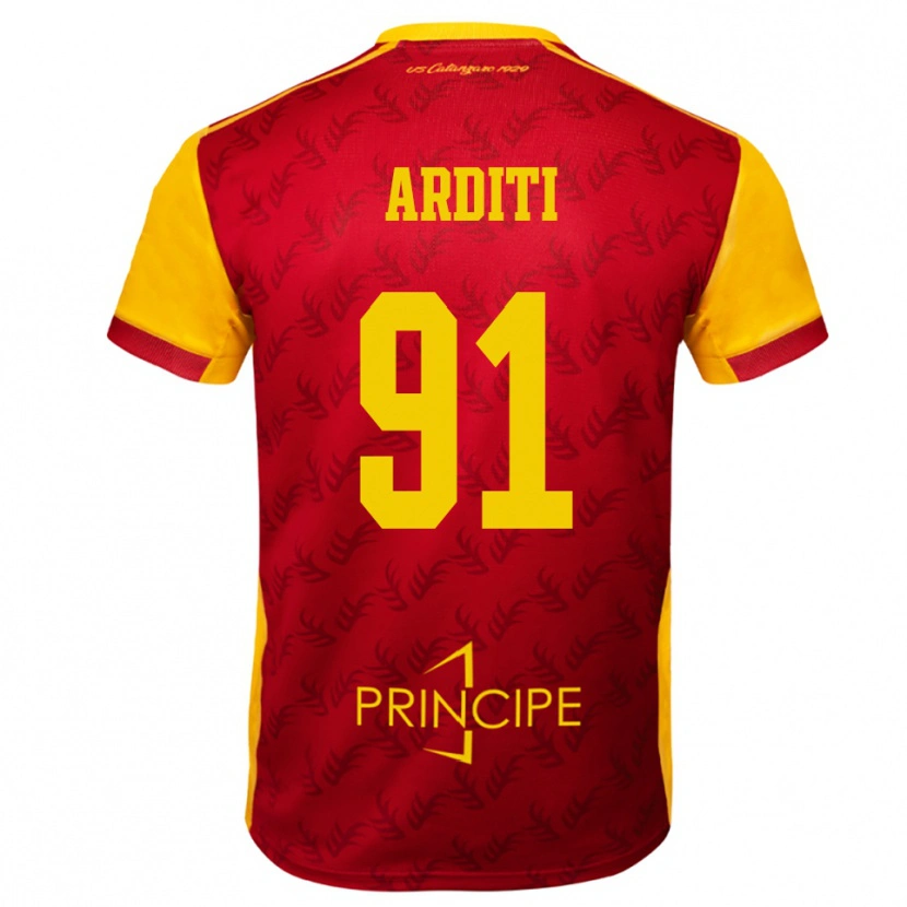 Danxen Mujer Camiseta Gabriel Arditi #91 Amarillo Rojo 1ª Equipación 2025/26 La Camisa