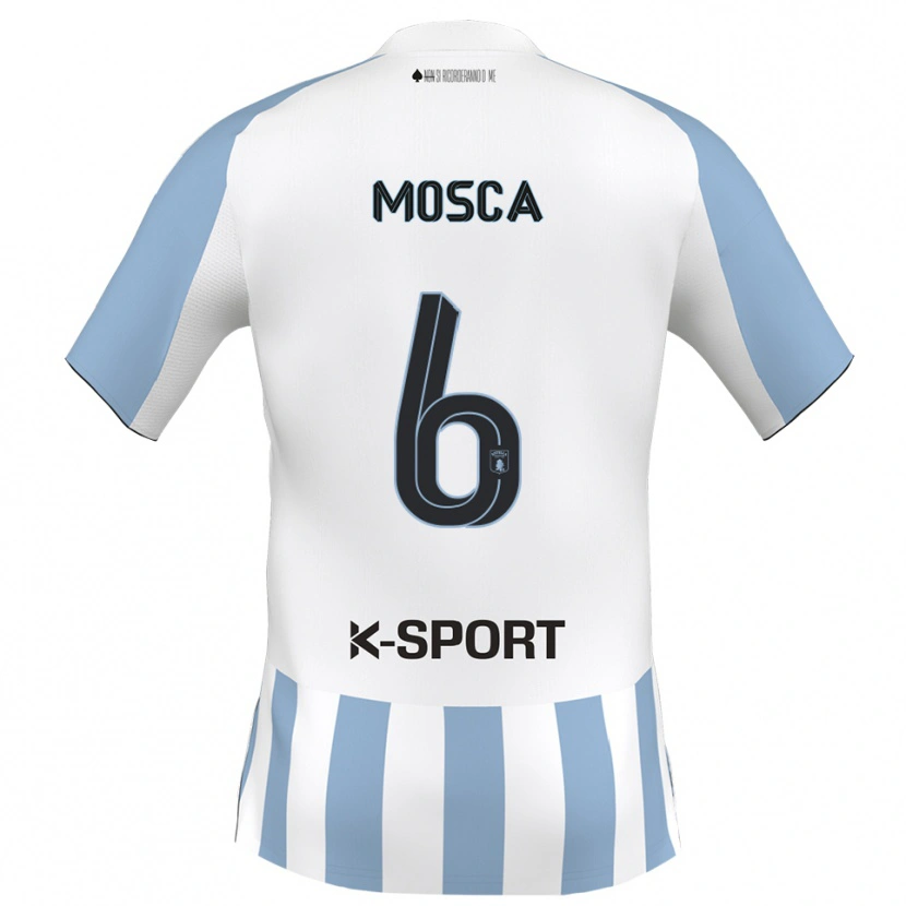 Danxen Mujer Camiseta Giulio Mosca #6 Blanco Azul Cielo 1ª Equipación 2025/26 La Camisa