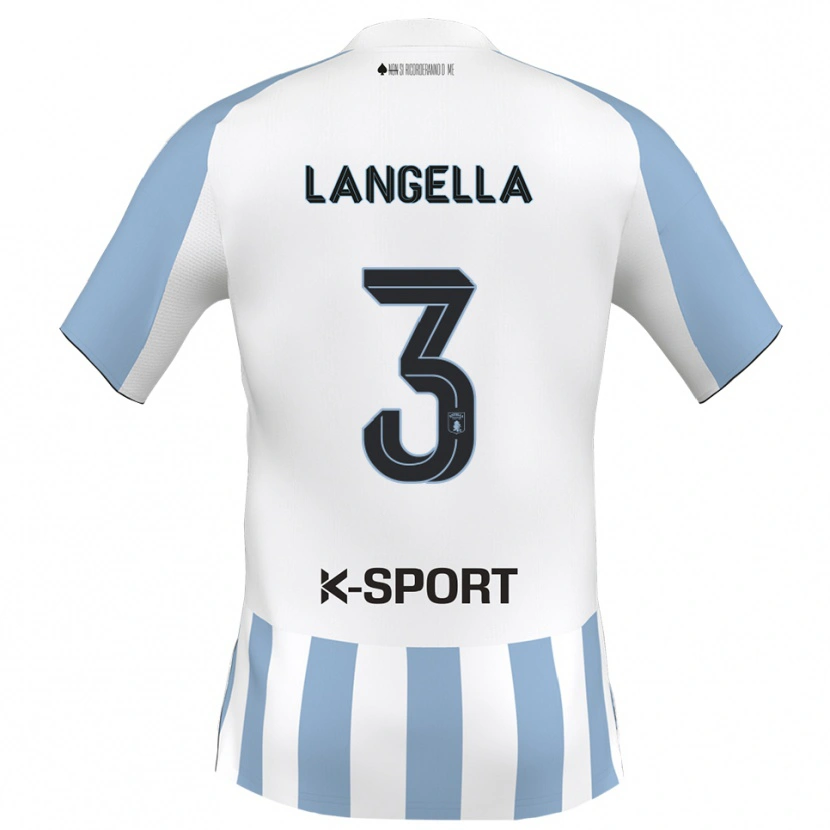 Danxen Mujer Camiseta Matteo Langella #3 Blanco Azul Cielo 1ª Equipación 2025/26 La Camisa